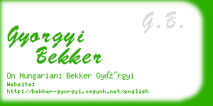 gyorgyi bekker business card